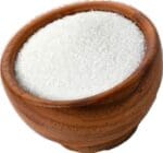 sugar in wooden bowl